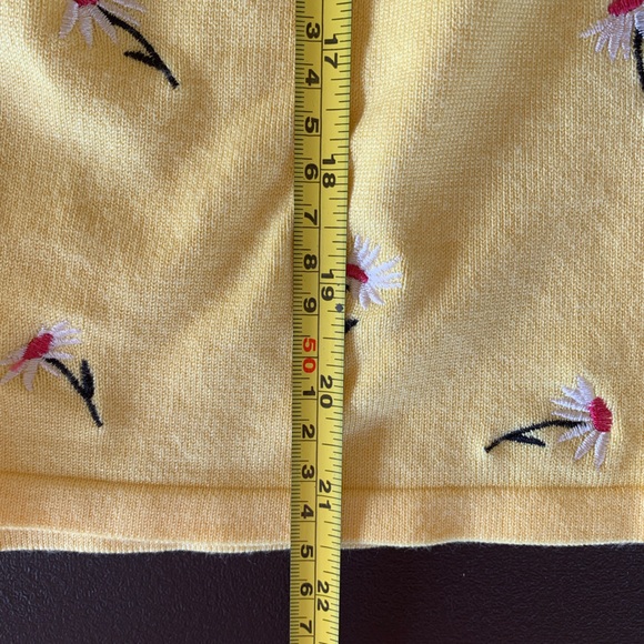 East of 7th Embroidered Flowers Yellow Open Cardigan Size L 3/4 Sleeves - Picture 11 of 11